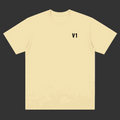 V1 T-Shirt Desert Sand heavyweight cotton oversized fit with aviation embroidery
