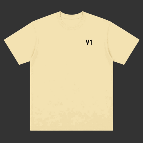 V1 T-Shirt Desert Sand heavyweight cotton oversized fit with aviation embroidery