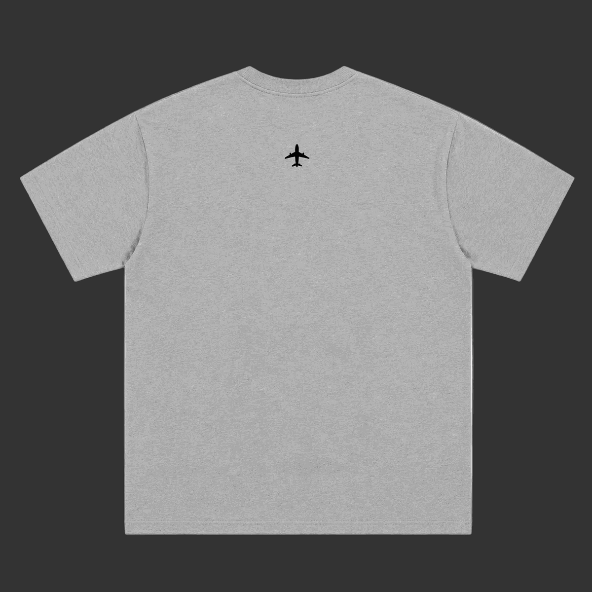 grey oversized V1 T-shirt with aircraft embroidery