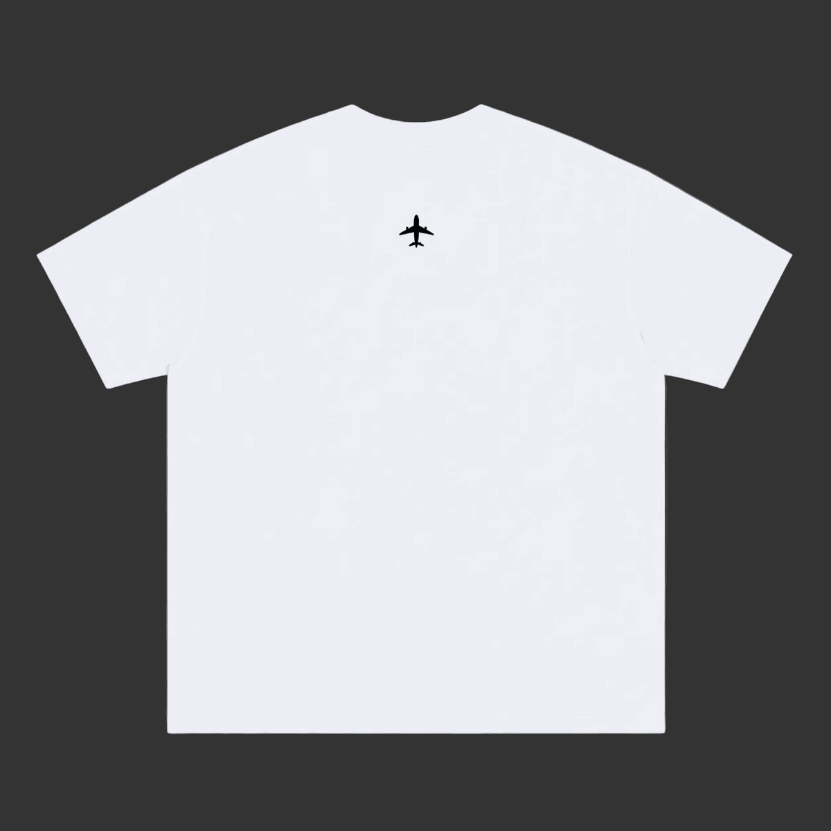 Cloud white V1 t-shirt with embroidered chest logo and aircraft silhouette