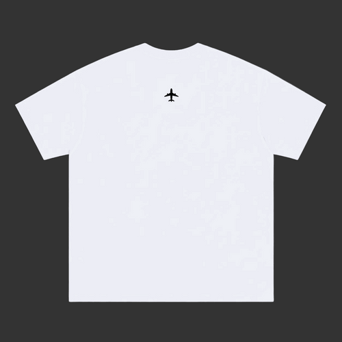 Cloud white V1 t-shirt with embroidered chest logo and aircraft silhouette