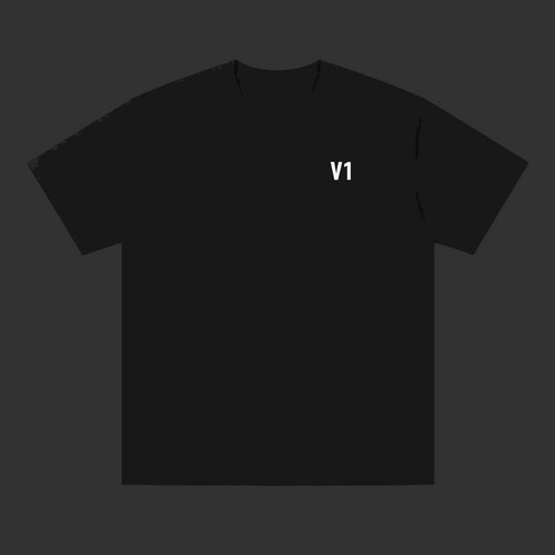 V1 T-Shirt Midnight Flight heavyweight cotton with embroidered aviation design
