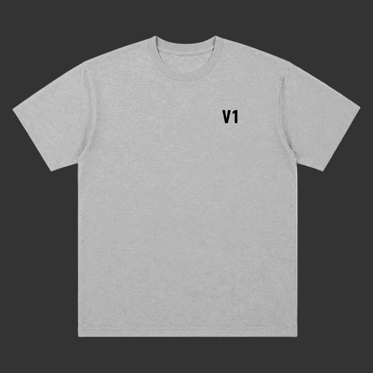 V1 T-Shirt Runway Grey heavyweight cotton oversized tee with embroidered V1 chest mark