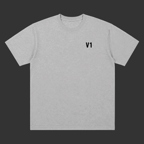 V1 T-Shirt Runway Grey heavyweight cotton oversized tee with embroidered V1 chest mark